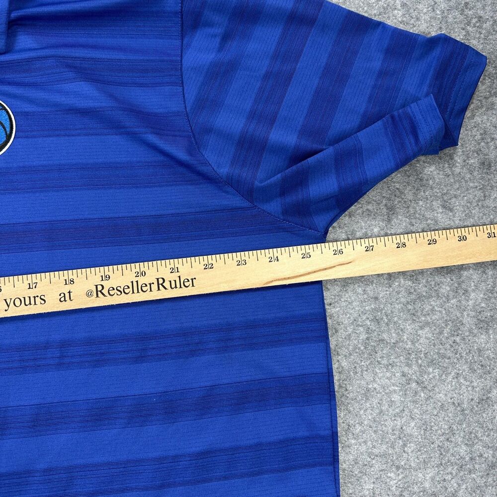 Dallas Mavericks Shirt Mens XL Blue NBA Basketball Antigua Striped Golf Polo - Picture 7 of 9